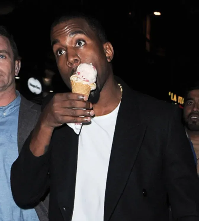 Kanye West eating Ice Cream